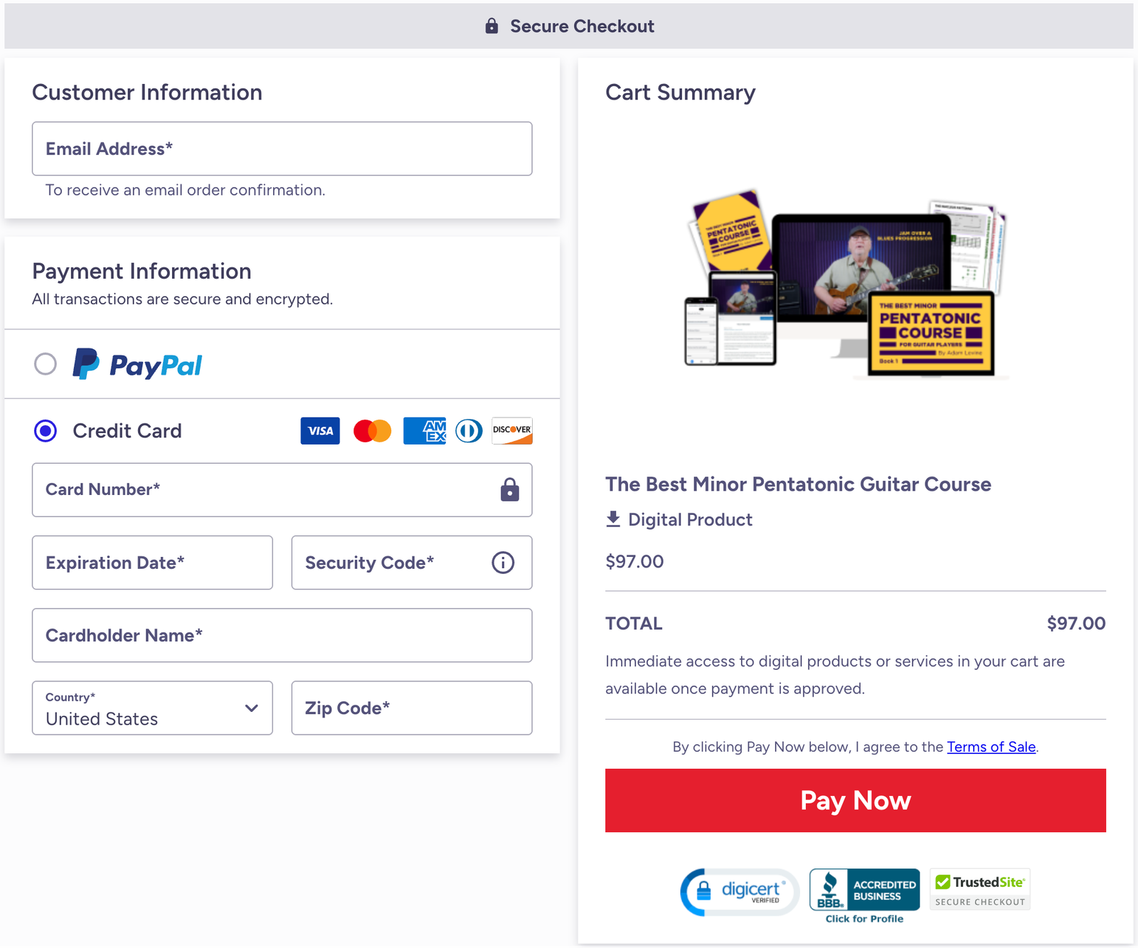 Checkout screenshot